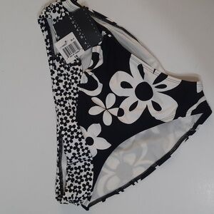 NWT LA BLANCA BLACK/WHITE FLORAL SWIM BOTTOMS SZ 16